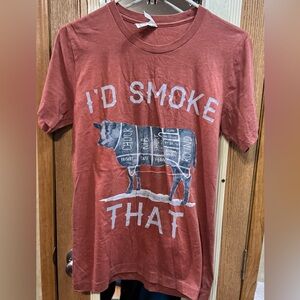 Bella + Canvas “I’d Smoke That” BBQ Graphic Tee — Size S